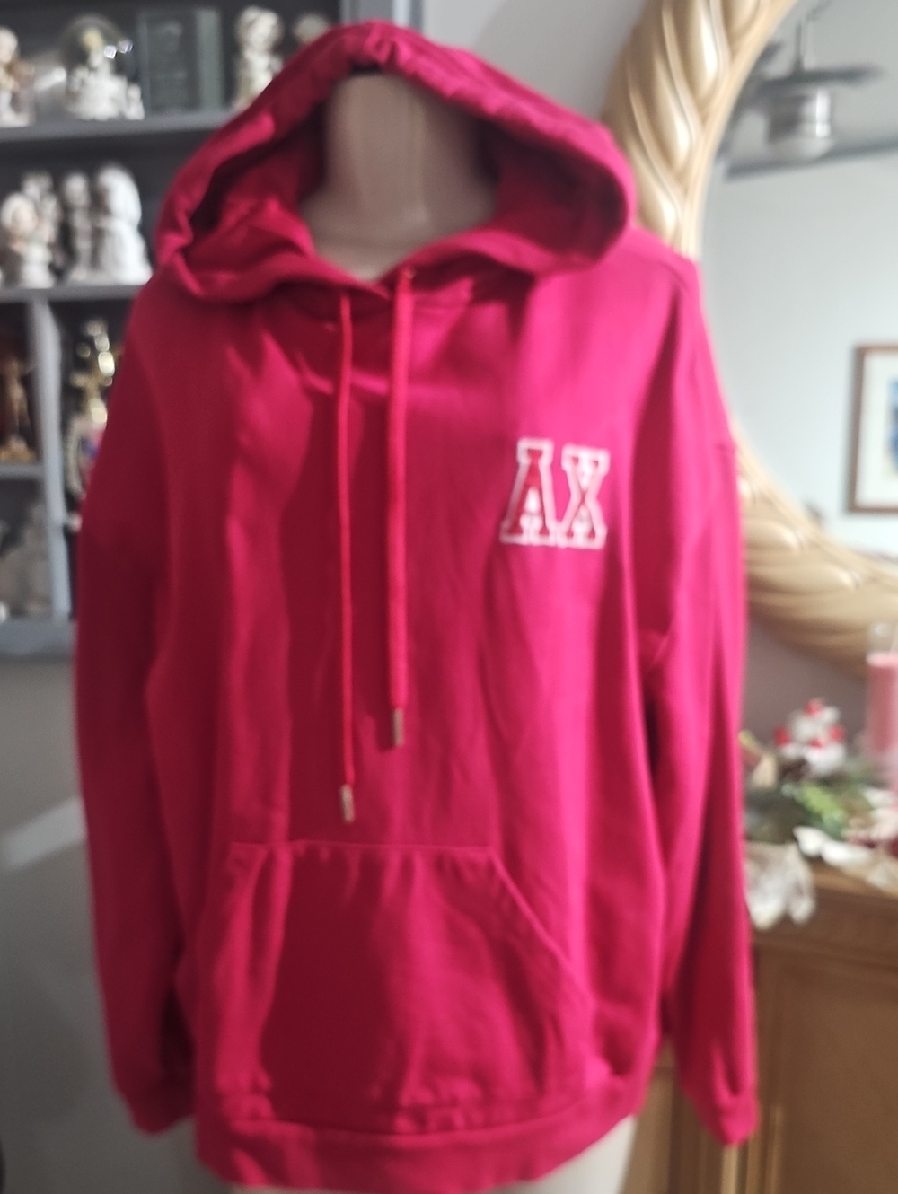 Armani Exchange Pink Hooded Pullover Sweatshirt Size XL